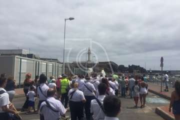 Procesión terrestre-marítimo de la Virgen del Carmen por la bahía de Melenara (Foto TA)